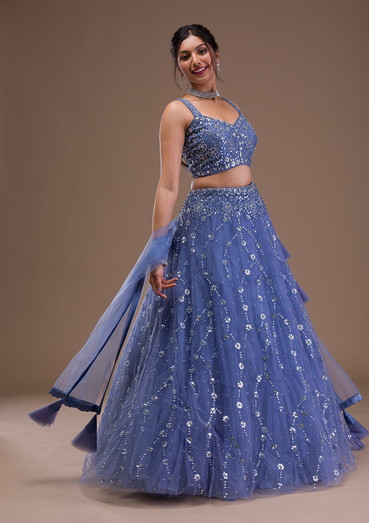 Mirrorwork Net Readymade Lehenga