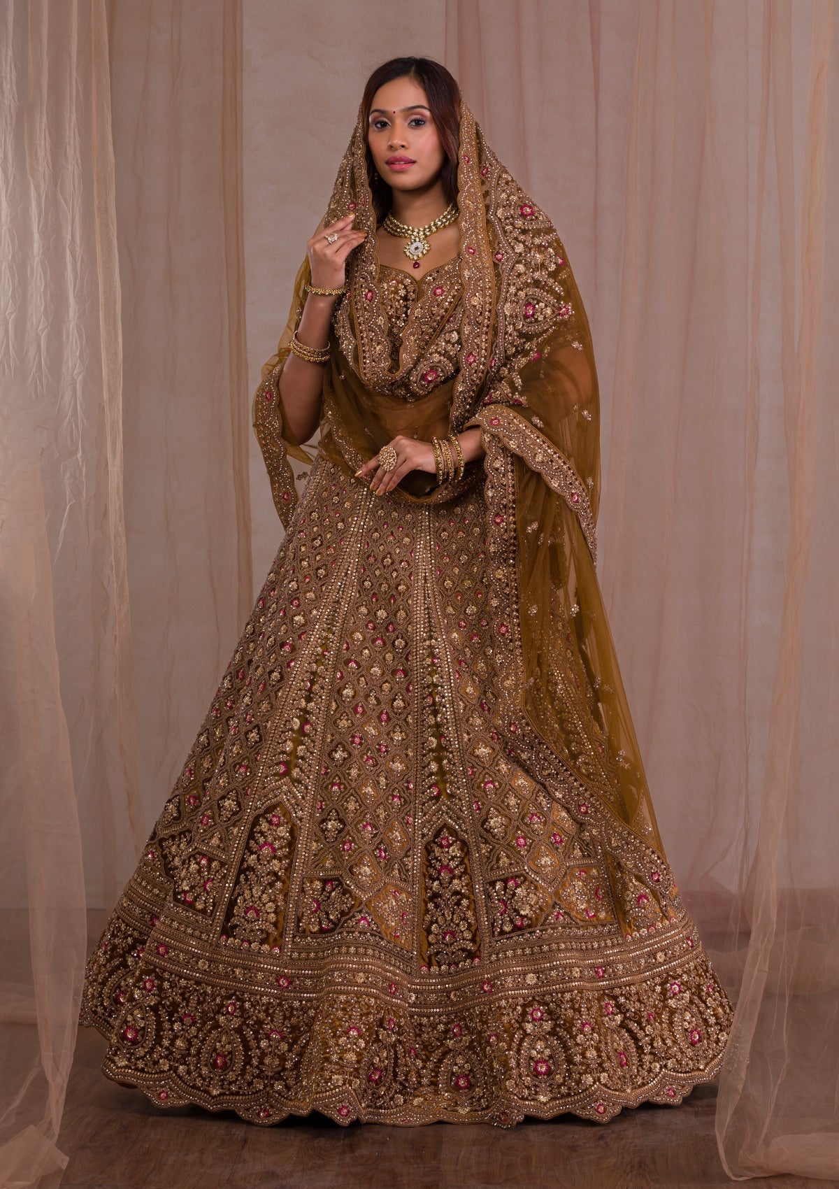 Zariwork Velvet Readymade Lehenga