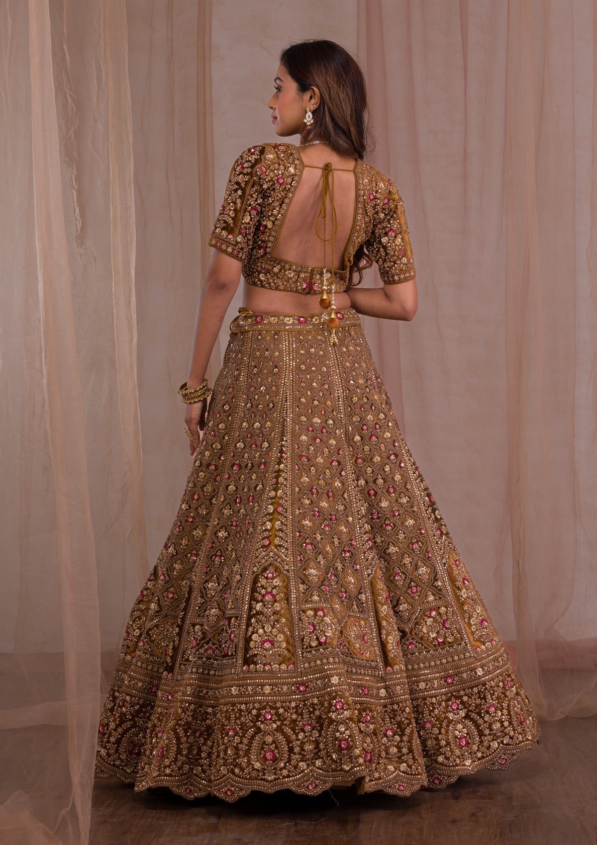 Zariwork Velvet Readymade Lehenga