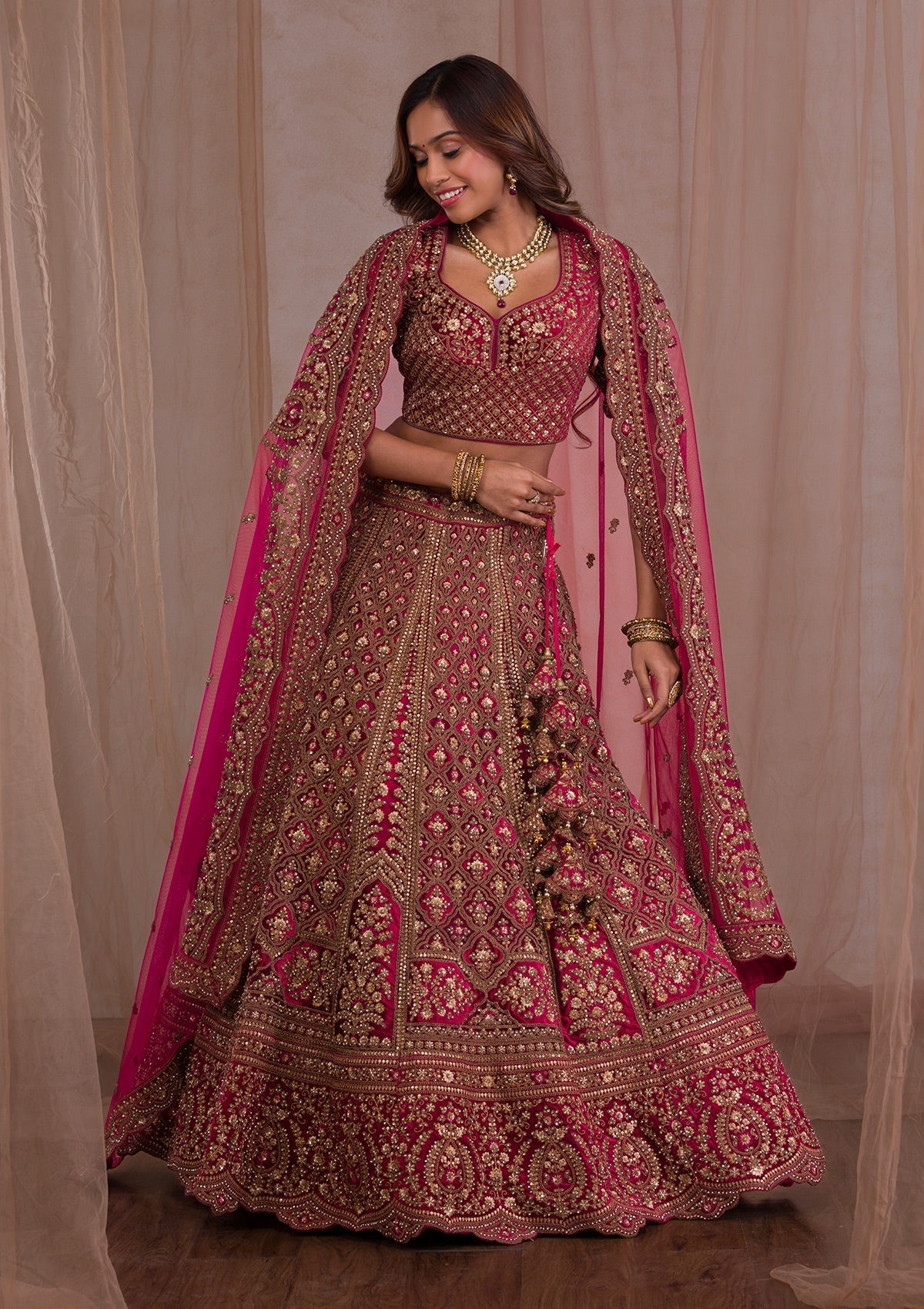 Zariwork Velvet Readymade Lehenga