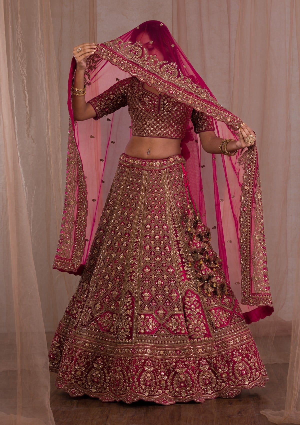 Zariwork Velvet Readymade Lehenga