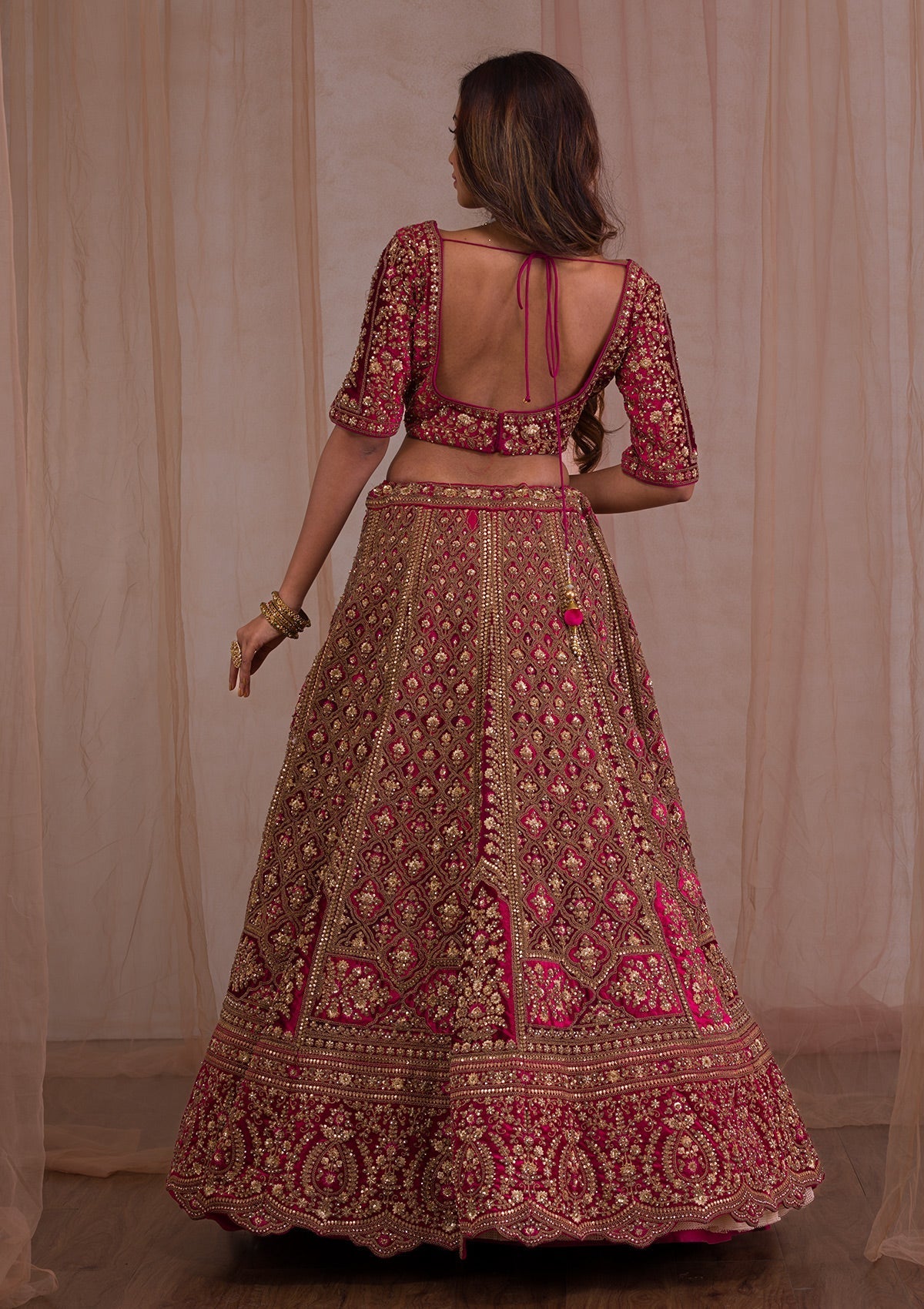 Zariwork Velvet Readymade Lehenga