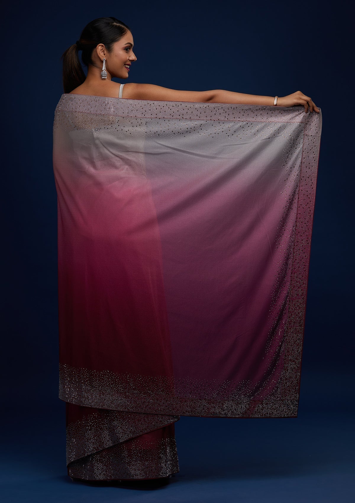 Wine Tissue Designer Saree