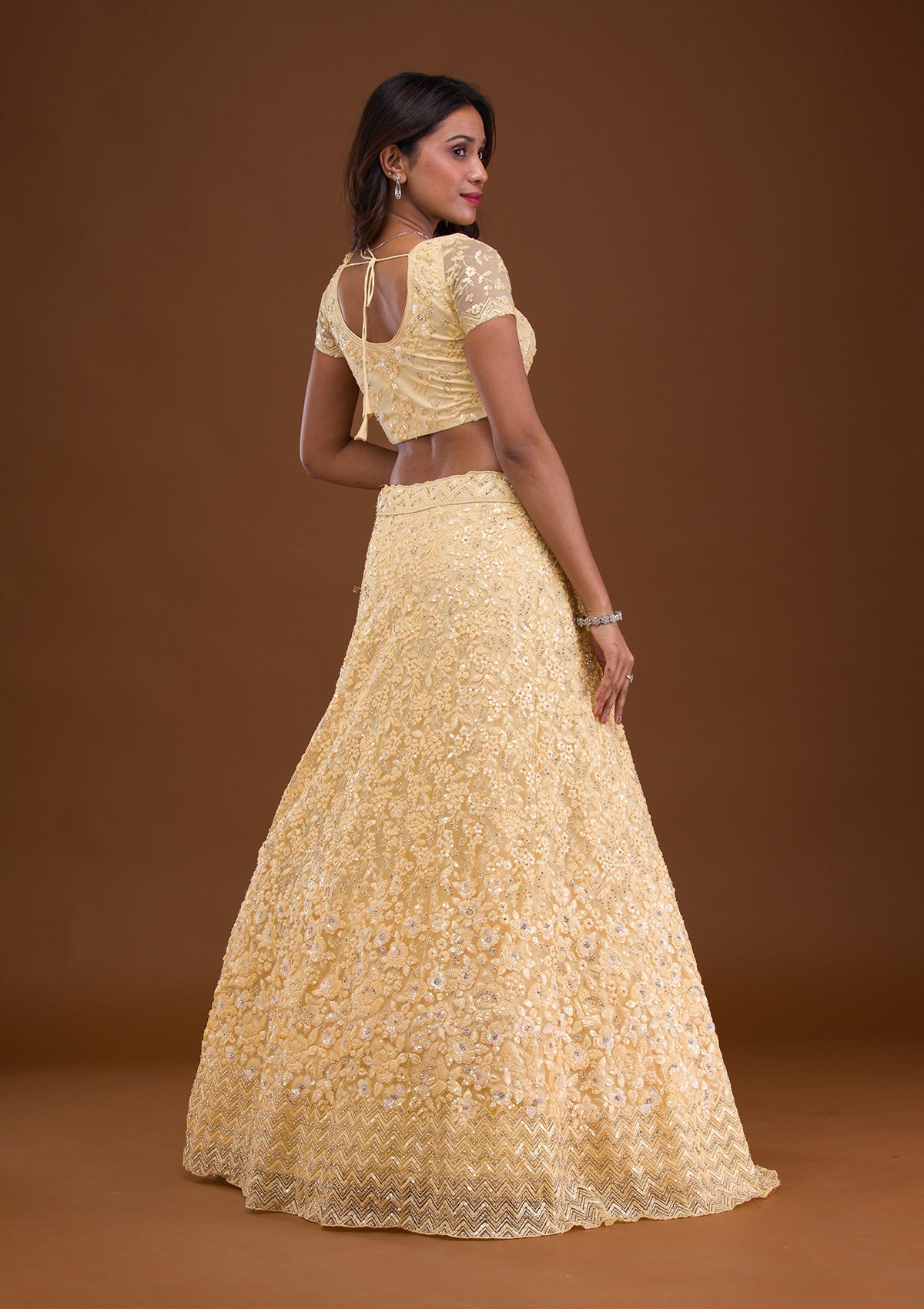 Sequins Net Readymade Lehenga