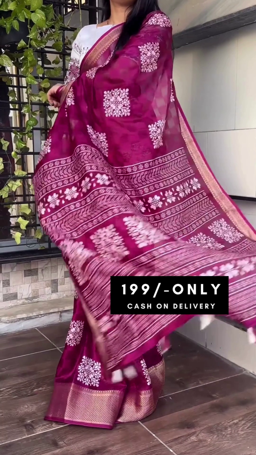 Printed Chiffon Saree  (Multicolor)